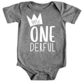 thumbnail image 1 of Olive Loves Apple Mr.One-Derful 1st Birthday Bodysuit for Baby Boys First Birthday Granite Heather Bodysuit, 1 of 2