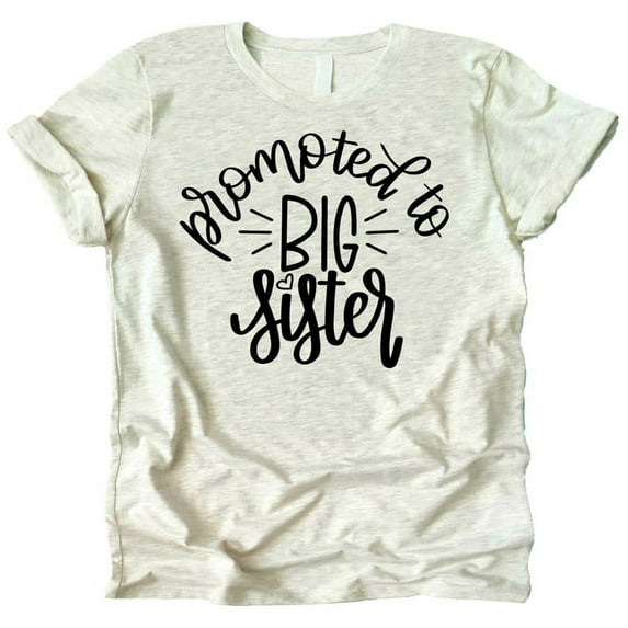 Olive Loves Apple Promoted to Big Sister Announcement T-Shirt for Baby and Toddler Girls Sibling Outfits Natural Heather Shirt 4T