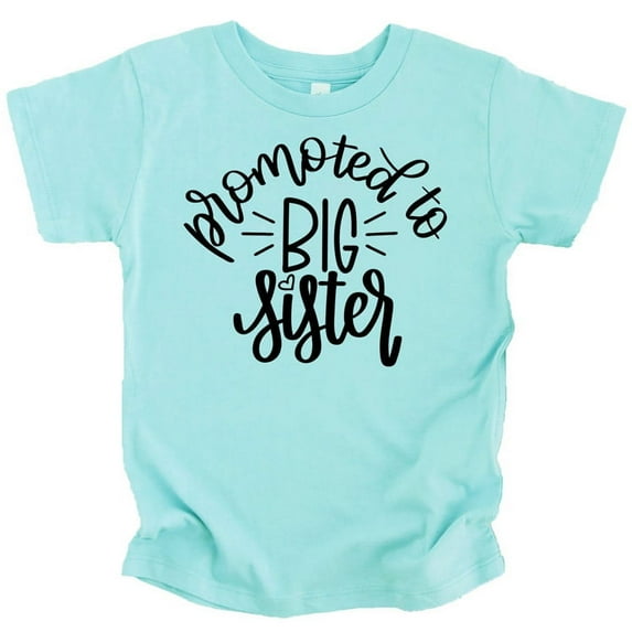 Olive Loves Apple Promoted to Big Sister Colorful Announcement T-Shirt for Baby and Toddler Girls Sibling Outfits Chill Shirt