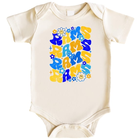 Olive Loves Apple Rams School Spirit Shirt for Game Day Apparel for Adults and Kids Natural Bodysuit 6 Months