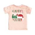 thumbnail image 1 of Olive Loves Apple Santa Promoted Me to Big Sister Christmas T-Shirt for Baby and Toddler Youth Girls Holiday Outfit Peach Shirt 18 Months, 1 of 5