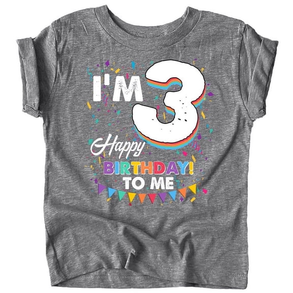 Olive Loves Apple Third Birthday I'm 3 Happy Birthday to Me T-Shirts for Girls and Boys Granite Heather Shirt 3T