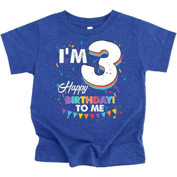 Olive Loves Apple Third Birthday I'm 3 Happy Birthday to Me T-Shirts for Girls and Boys Vintage Royal Shirt 3T