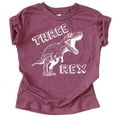 thumbnail image 1 of Olive Loves Apple Three Rex Dinosaur 3rd Birthday T-Shirts for Baby Girls and Boys Third Birthday Outfit Vintage Burgundy Shirt 4T, 1 of 2