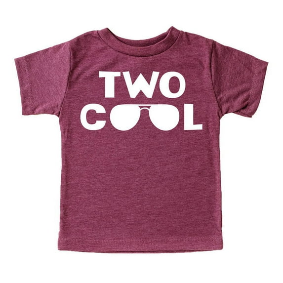 Olive Loves Apple Two Cool Sunglasses 2nd Birthday Shirt for Toddler Boys Picture Perfect Birthday Outfit Vintage Burgundy Shirt 2T