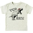 thumbnail image 1 of Olive Loves Apple Two Rex Dinosaur 2nd Birthday T-Shirts for Baby Girls and Boys Second Birthday Outfit Natural Heather Shirt 4T, 1 of 2