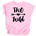 thumbnail image 1 of Olive Loves Apple Two Wild 2nd Birthday Girls Shirt for Toddler Girls Second Birthday Outfit Black on Pink Shirt 4T, 1 of 2