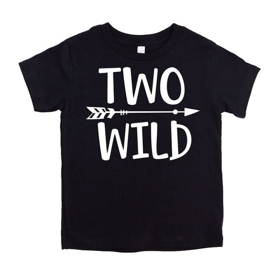 Olive Loves Apple Two Wild Arrow Boys 2nd Birthday Shirt for Toddler Boys Picture Perfect Outfit Black Shirt 3T