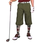 Olive Microfiber Golf Knickers  Plus Fours for Men - 34