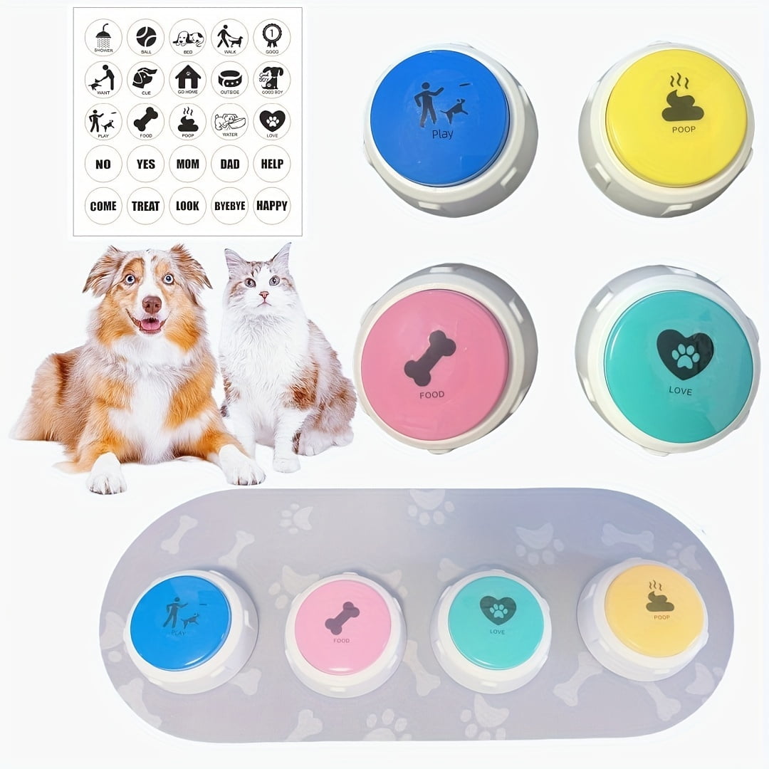 Olive New Pet Communication Button Set Dog Cat Sound Training Talking Toy Recording Box Pet