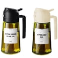 thumbnail image 1 of KORALAKIRI 2 in 1 Oil Sprayer for Cooking, 16oz/470ml Glass Food-grade Olive Oil Spray Bottle Dispenser Mister Spritzer with Pourer for Kitchen, Salad, Frying, BBQ (Black & White), 1 of 6