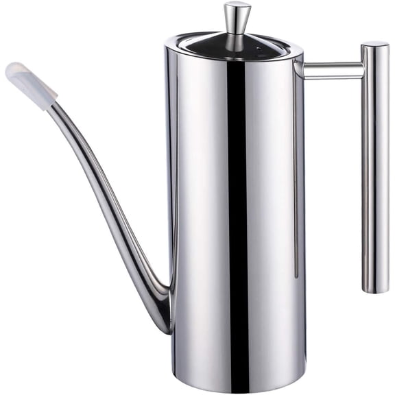 Olive Oil Dispenser Bottle Stainless Steel, 700ml/24oz Drip-Free Pouring Oil Pot, Large Oil Storage Container for Salad and Kitchen Cooking