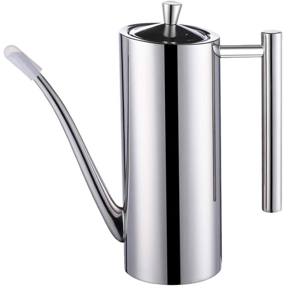 Olive Oil Dispenser Bottle Stainless Steel, 700ml/24oz Drip-Free Pouring Oil Pot, Large Oil Storage Container for Salad and Kitchen Cooking