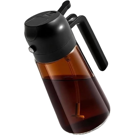 Olive Oil Dispenser Bottle with  Pour Spout, Dark  Glass, Kitchen and Dining