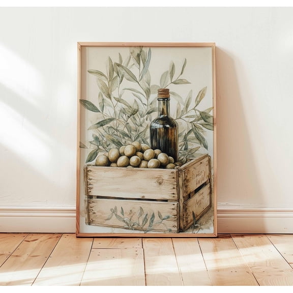Olive Oil Print Tuscan Kitchen Farmhouse Decor