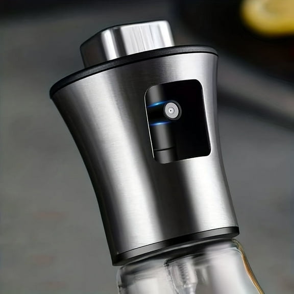 Olive Oil Spray Bottle – Refillable Glass Container with Stainless Steel Pump, Fine Mist Sprayer for Air Fryer, Low-Fat Cooking, Grilling & Salad Prep