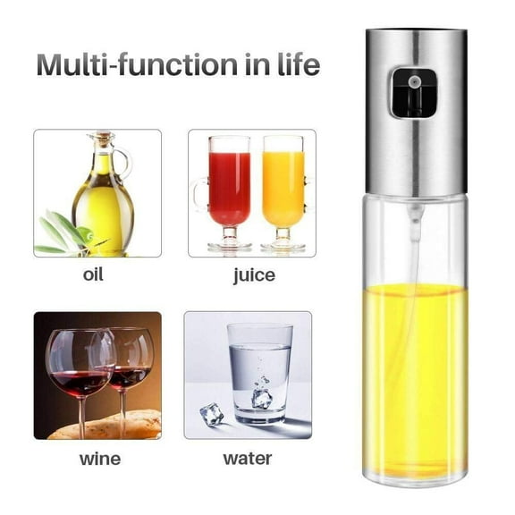 Olive Oil Sprayer, Refillable Oil Sprayer for Cooking, Oil Vinegar Dispenser Bottle with Food-grade Glass with scale for BBQ, Making Salad, Cooking, Baking, Roasting, Grill