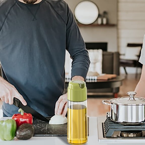 Olive Oil Sprayer for Cooking – 2 in 1 Olive Oil Dispenser Bottle for Kitchen Gadgets and Air Fryer Accessories, Salad, BBQ - Green