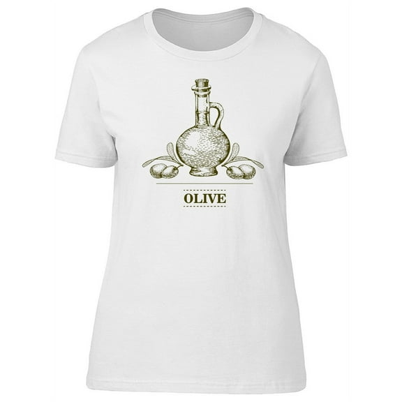 Olive Oil Vintage Sketch T-Shirt Women -Image by Shutterstock, Female Medium