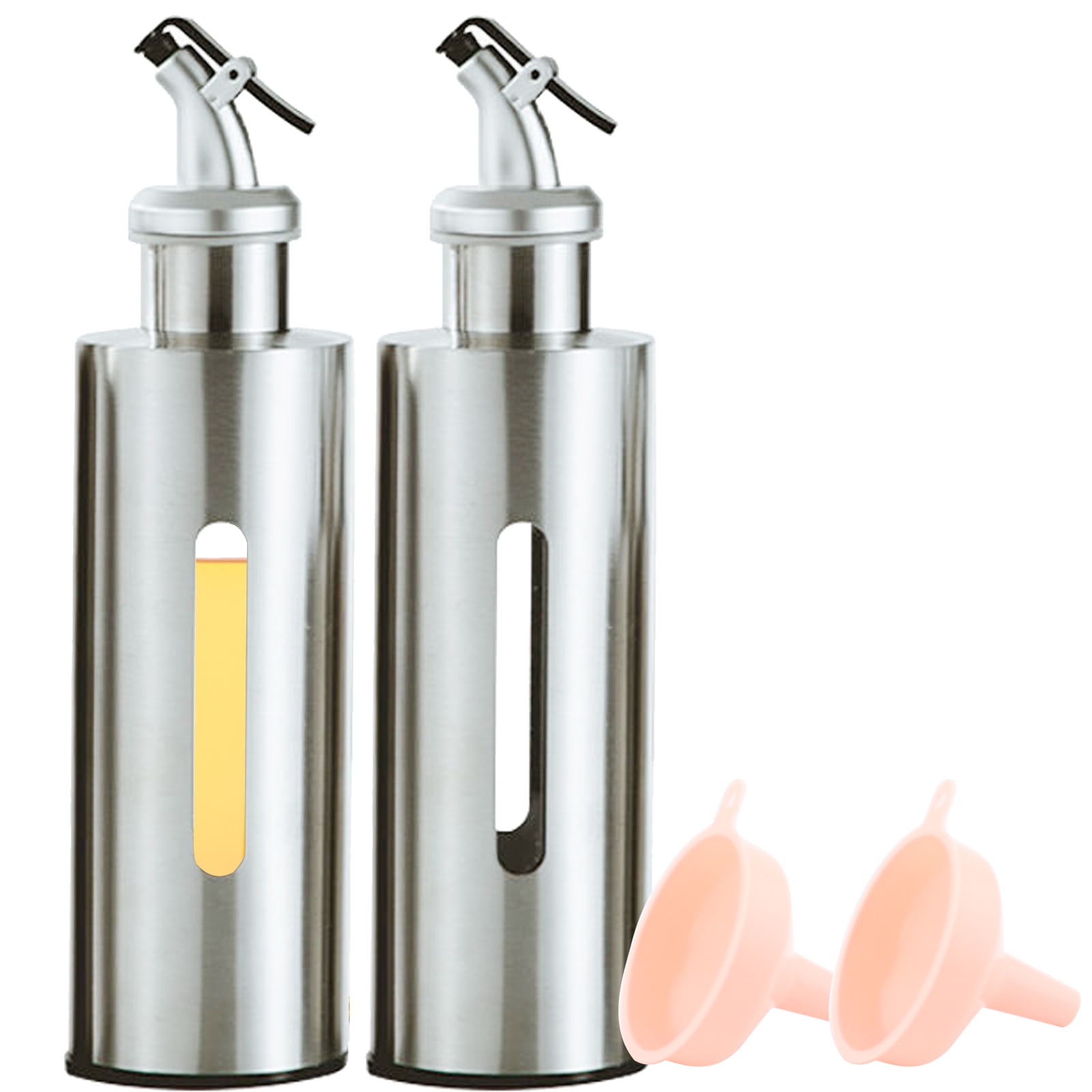Cheeren Kitchen Dispenser Set, Clear Plastic, 9.9oz, Oil and Vinegar Dispenser Bottle with Pourers