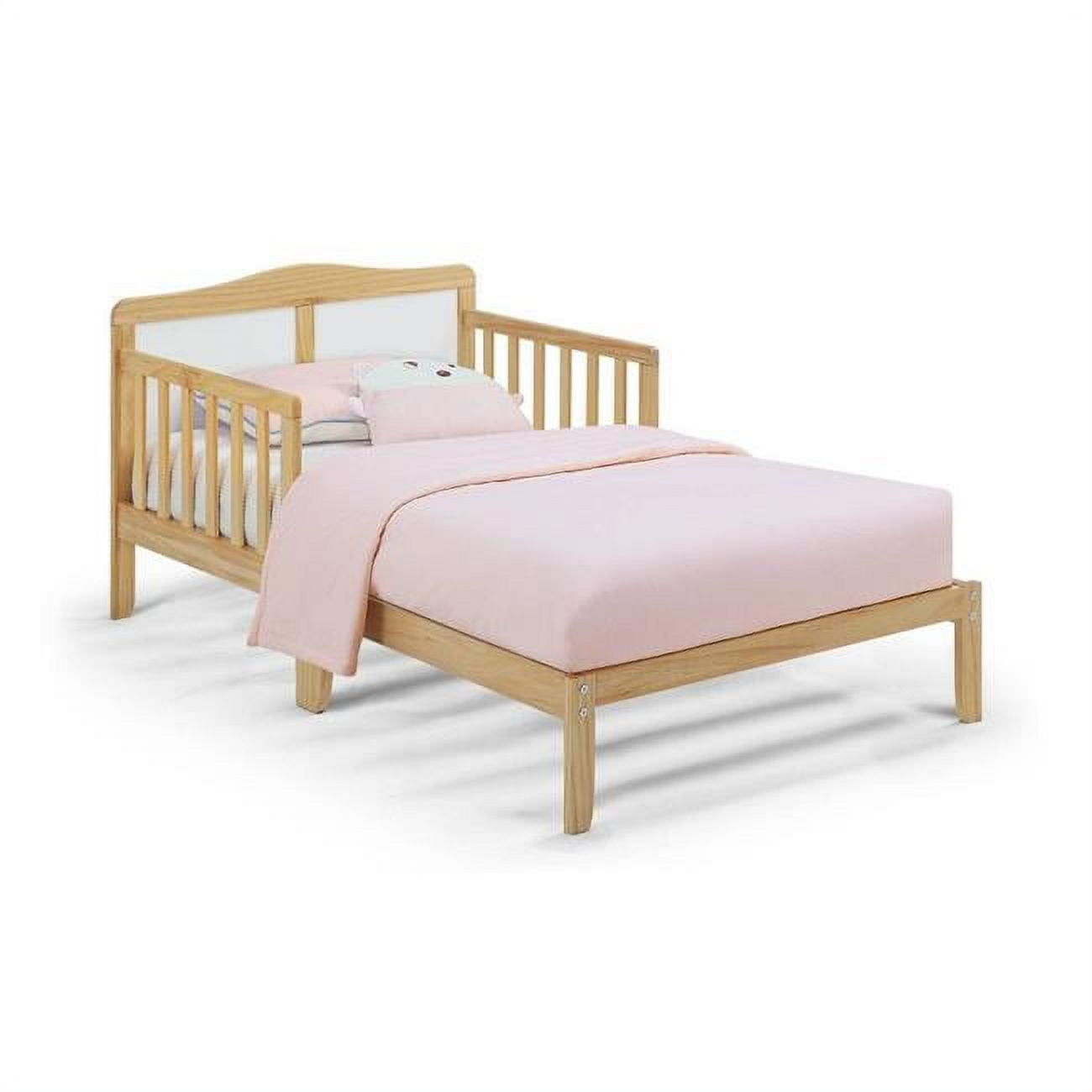 Olive & Opie Birdie Contemporary Wood Toddler Bed in Natural/White Wood Finish