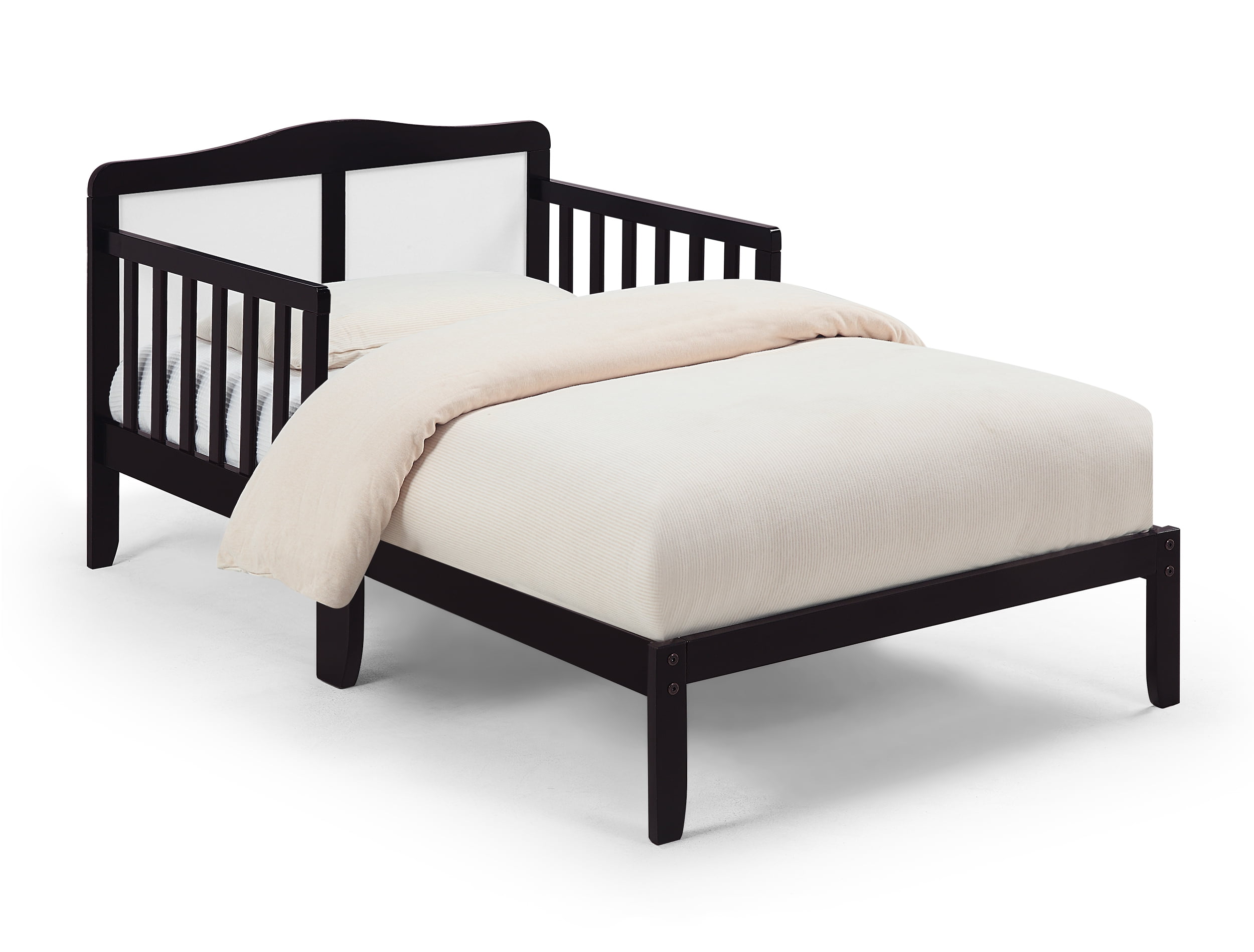 Olive & Opie Birdie Toddler Bed, Espresso/White Finish