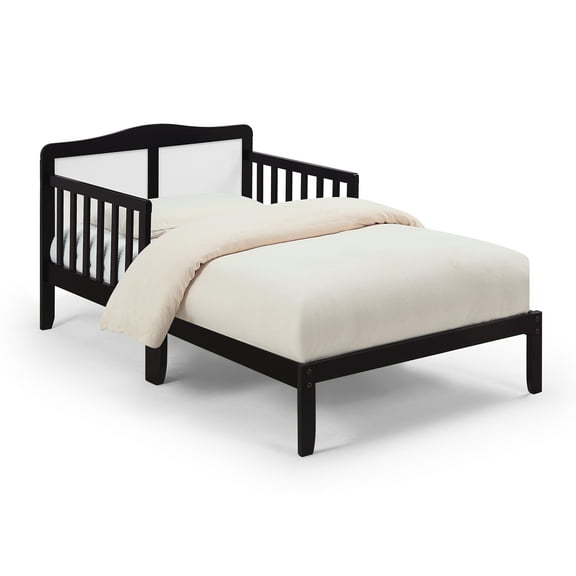 Olive & Opie Birdie Toddler Bed, Espresso/White Finish
