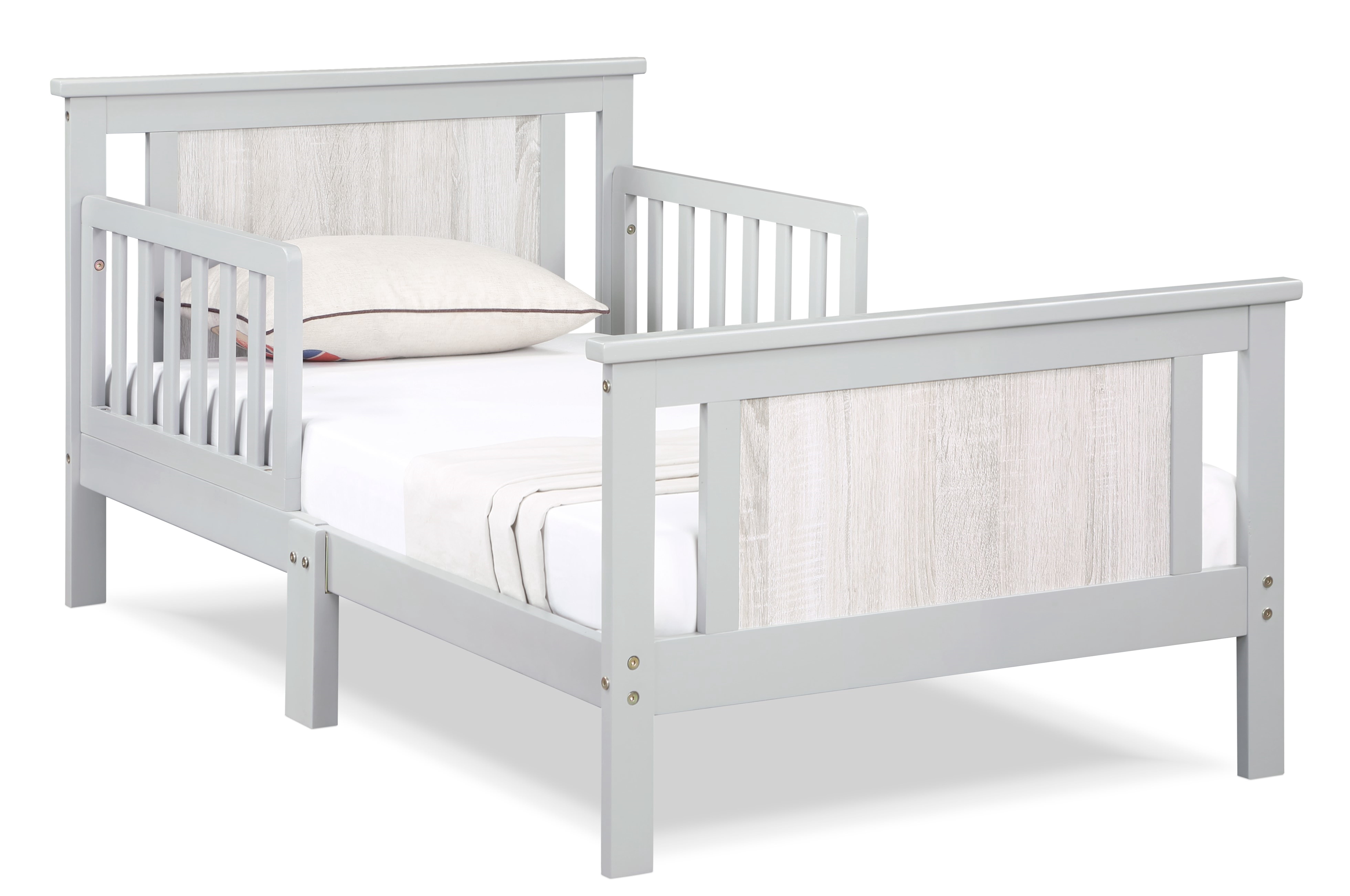 Olive & Opie Connelly Reversible Panel Toddler Bed in Gray/Rockport Gray