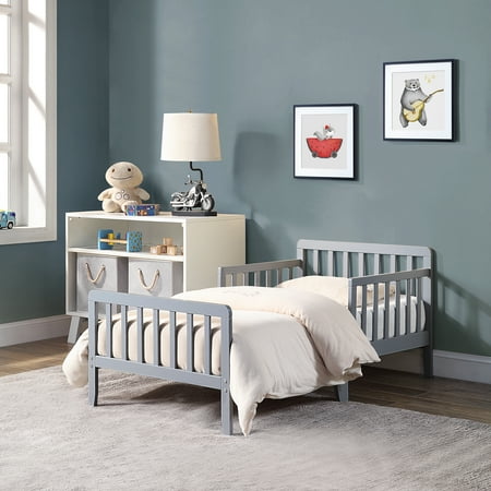 Olive & Opie Jax Toddler Bed, Light Gray Finish