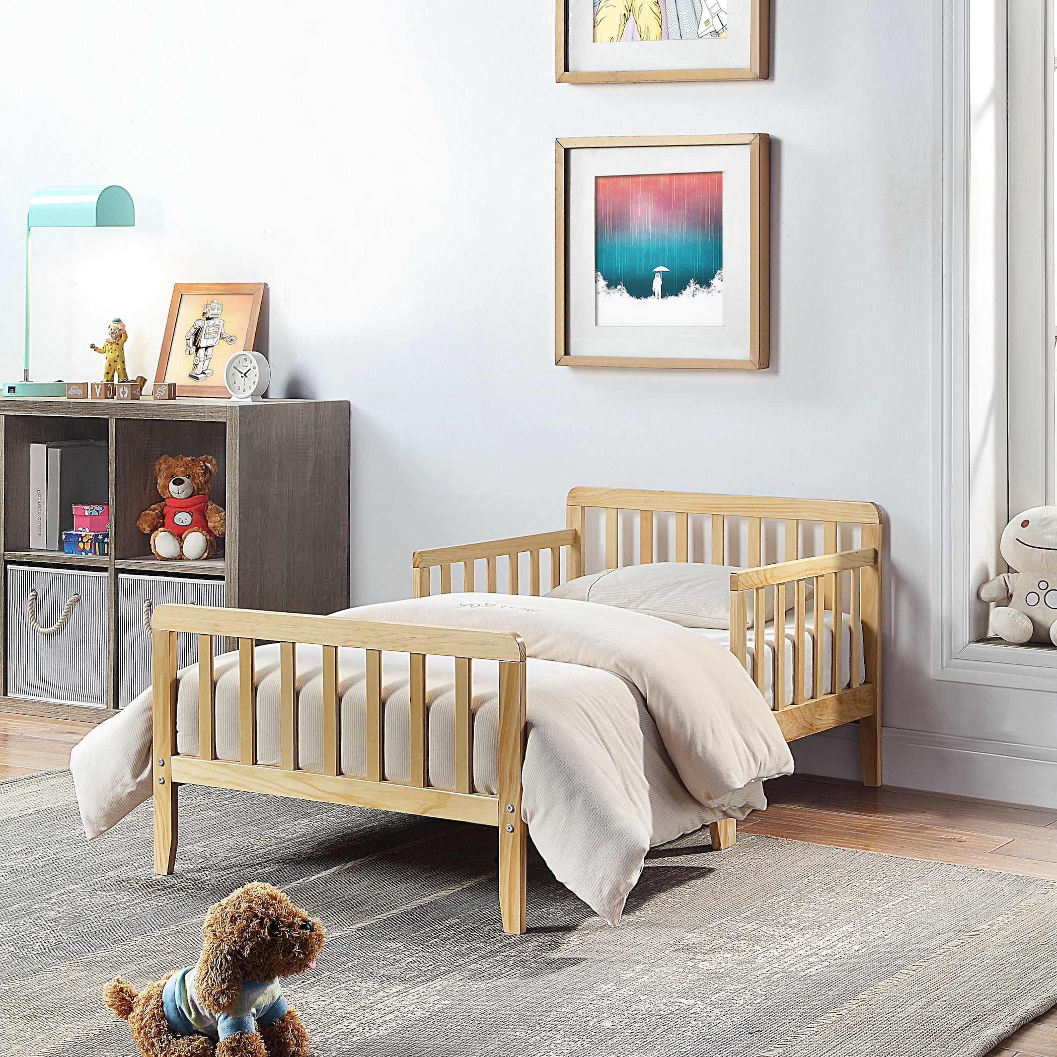Olive & Opie Jax Toddler Bed, Natural Finish - Walmart.com