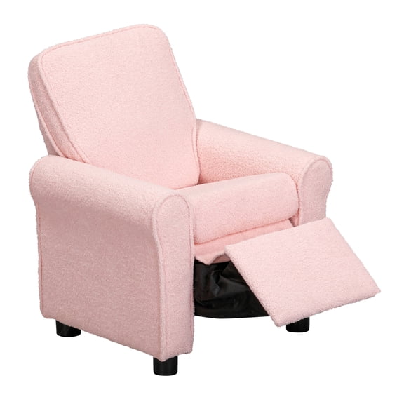 Olive & Opie Jordan Kids Recliner in Wooly Pink