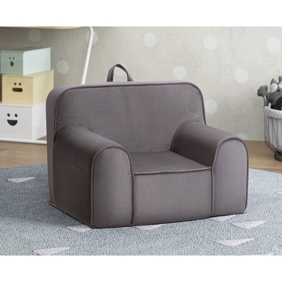 Olive & Opie Kuddlez Kids/Toddlers Foam Chair with Washable Cover Grande Size, Gray