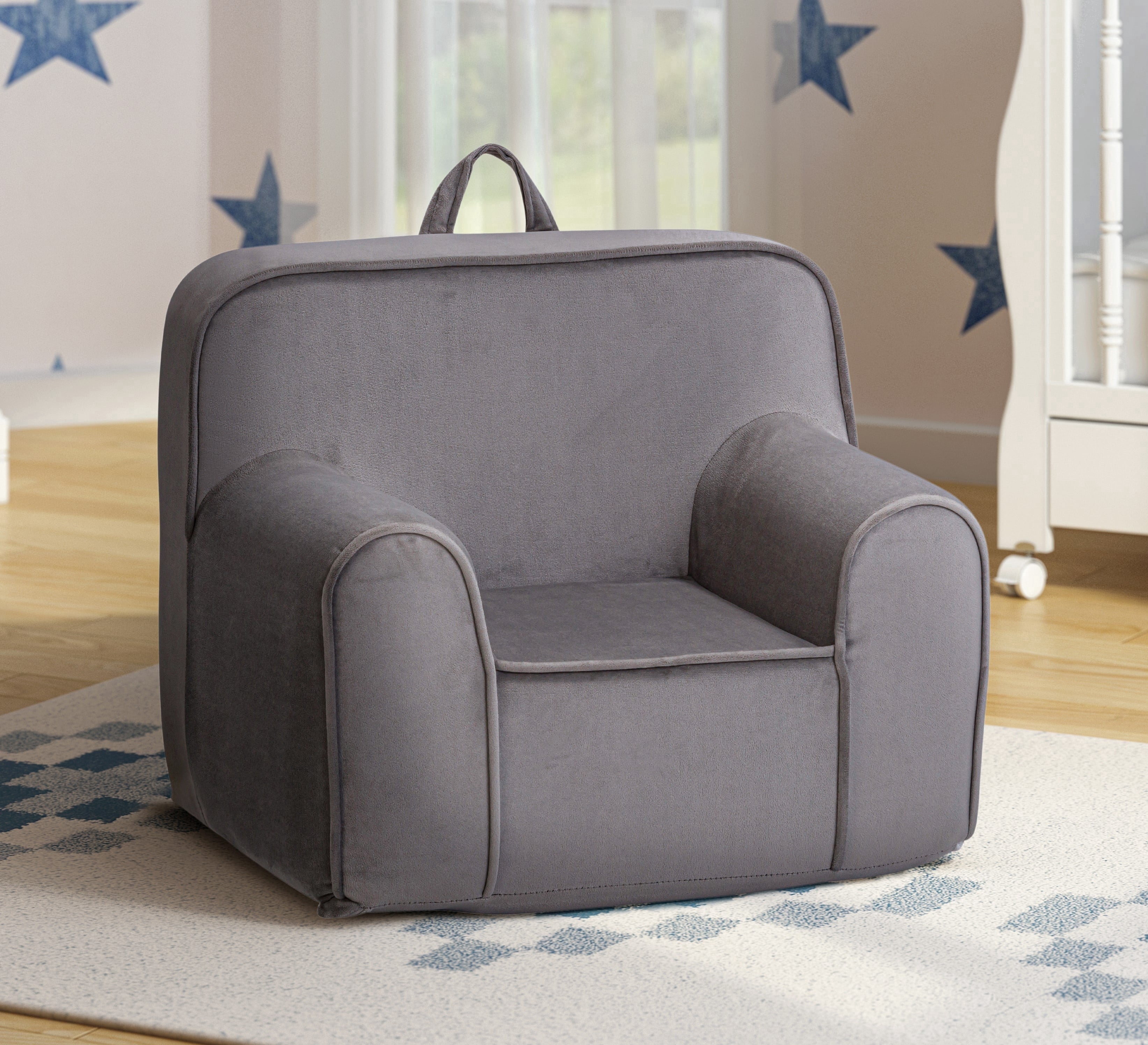 Olive & Opie Kuddlez Kids/Toddlers Foam Chair with Washable Cover, Gray