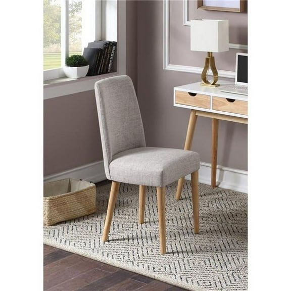 Olive & Opie Taylor Chair Natural Legs & Gray Fabric
