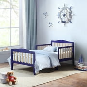 Olive & Opie Twain Toddler Bed, Blue/Natural Finish