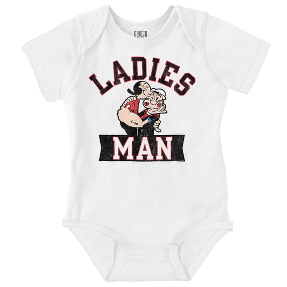 Olive Oyl And Popeye Kiss Ladies Man Bodysuit Jumper Boys Infant Baby Brisco Brands 18M