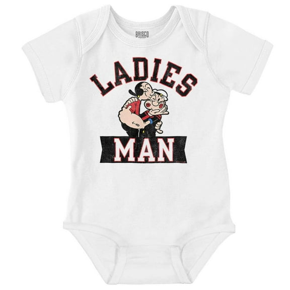 Olive Oyl And Popeye Kiss Ladies Man Bodysuit Jumper Boys Infant Baby Brisco Brands 24M