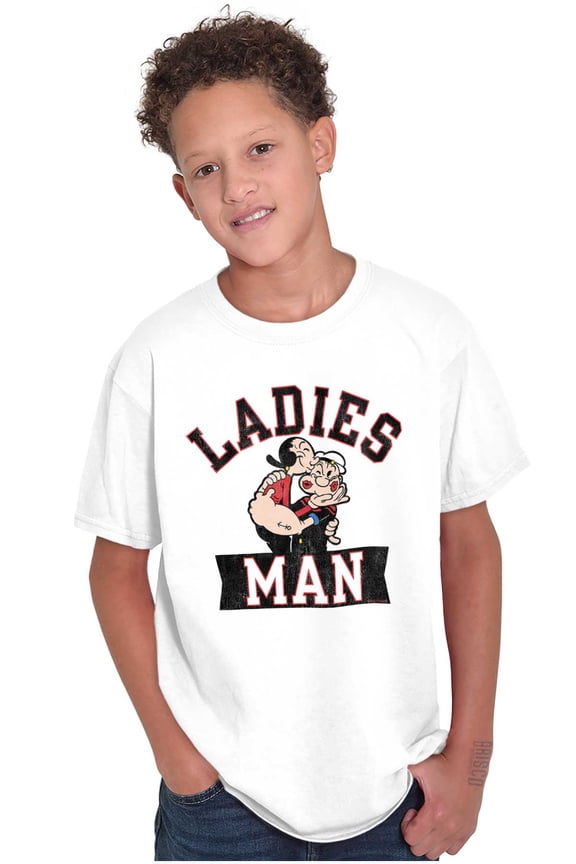 Olive Oyl And Popeye Kiss Ladies Man Boys Kids T Shirt Tees Tops Teen Brisco Brands X