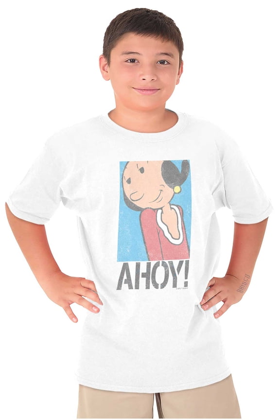 Olive Oyl Cute Popeye Character Ahoy Girls Kids T Shirt Tees Teen Brisco Brands X