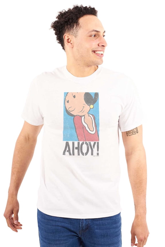 Olive Oyl Cute Popeye Character Ahoy Women's Graphic T Shirt Tees Brisco Brands M