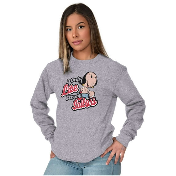 Olive Oyl I Only Like Strong Sailors Women's Long Sleeve T Shirt Brisco Brands S
