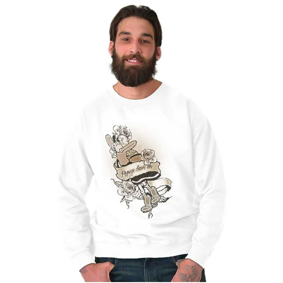 Olive Oyl Popeye Save Me Tattoo Sweatshirt for Men or Women Brisco Brands S