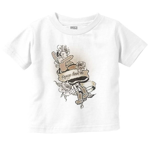 Olive Oyl Popeye Save Me Tattoo Toddler Boy Girl T Shirt Infant Toddler Brisco Brands 6M