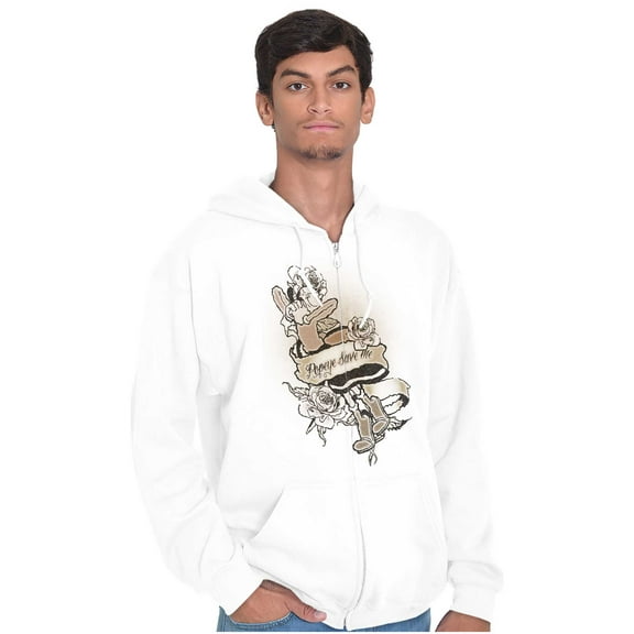 Olive Oyl Popeye Save Me Tattoo Unisex Plus Size Zip Hoodie Brisco Brands 5X