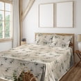 thumbnail image 1 of Ambesonne Olive Pattern Fitted & Flat Sheet with Sham 3 Pcs Set, Retro Fruit Pattern, Twin XL, Eggshell Laurel Green, 1 of 5