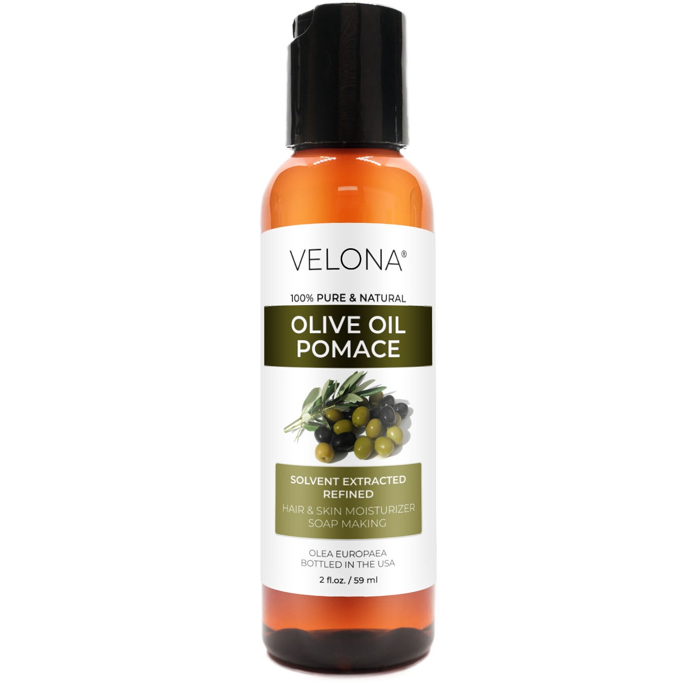 Olive Pomace Oil by Velona - 2 oz | 100% Pure and Natural Carrier Oil | Refined, Cold pressed | Cooking, Skin, Hair, Body & Face Moisturizing | Use Today - Enjoy Results