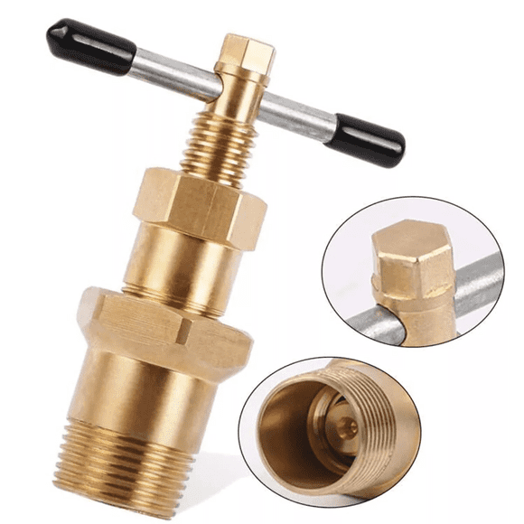 Olive Puller, Hexagon Solid Brass Copper Pipe Adapter Fitting, 1/2" & 3/4" Olive Remover Tool Not Damage Brass Nut Corrosion-Resistant