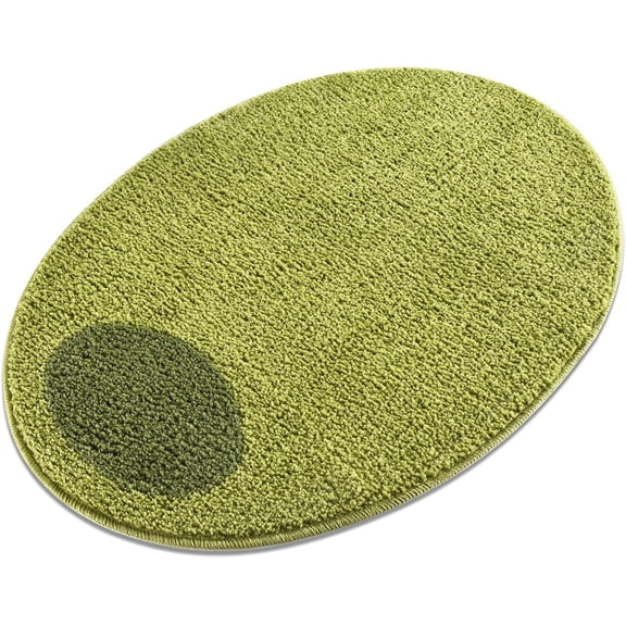 Olive Rug Ultra Soft Green Accent Rug for Kitchen, Bathroom, Bedroom, or Living Room 32"x22.5" Unique Plush Shag Indoor Carpet