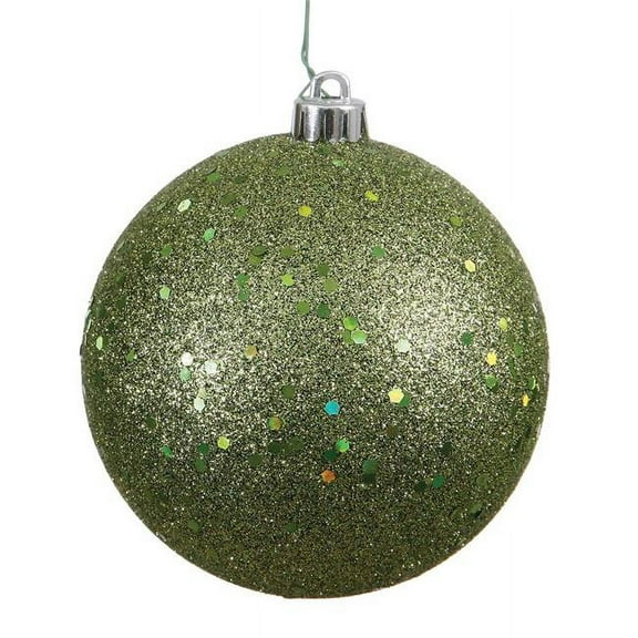 Olive Sequin Drilled Ball Ornament, 6 in. - 4 per Bag