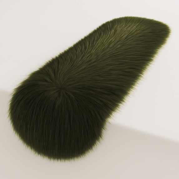 FabricLA Olive Faux Fur Accent Cut 24 x 60 Inches with Rounded Edges for Holiday & Christmas Decor